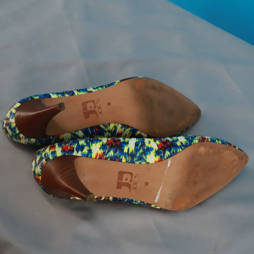Joe's Jeans Women's Pointed Toe Kitten Heel Pumps Multicolor Print Size 7
